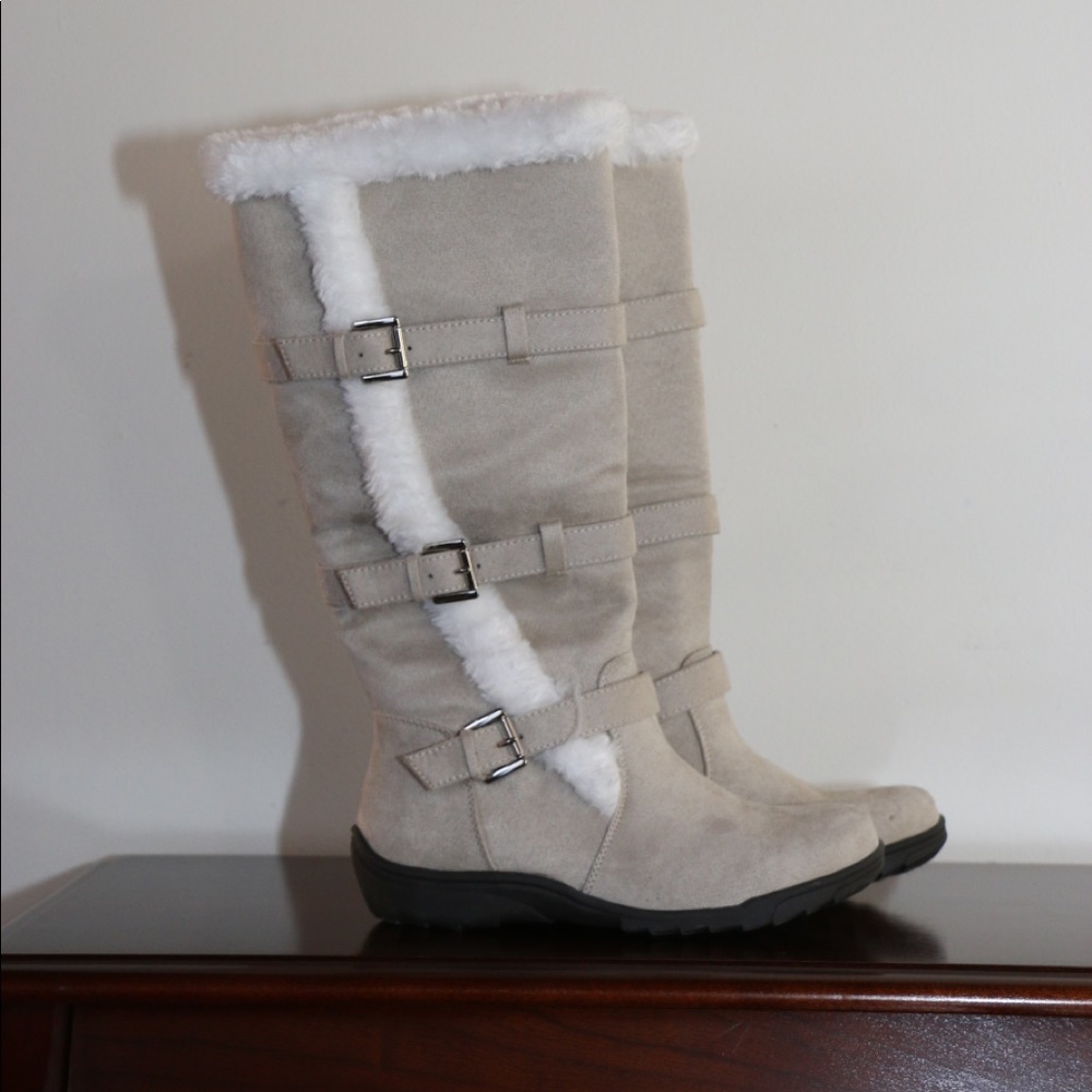 Faux fur winter fashion boots